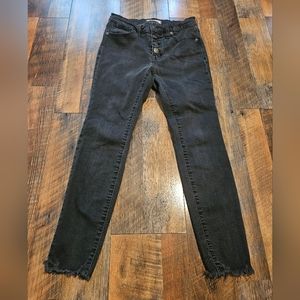 Madewell 9" high rise skinny size 26p black jeans button fly